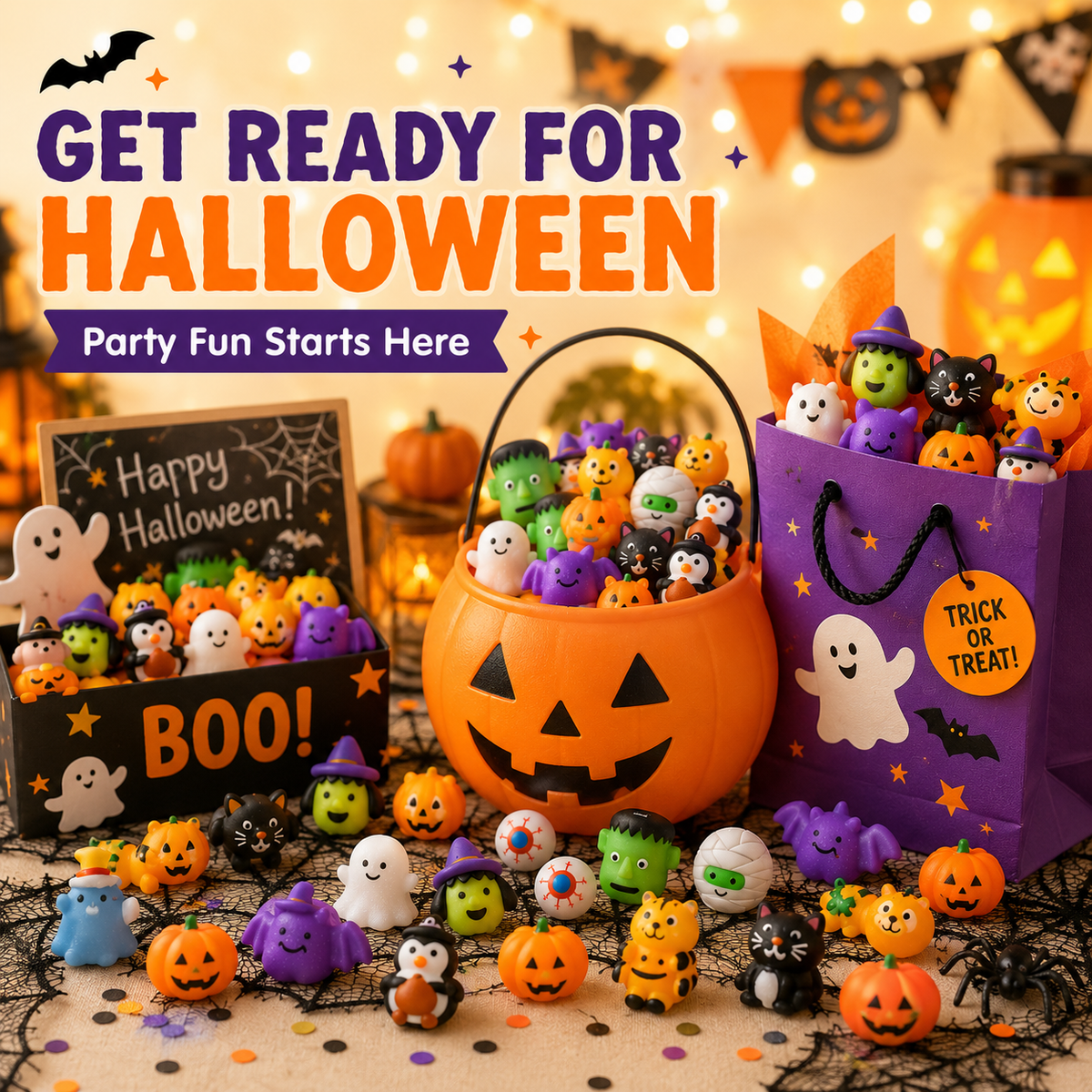 ๐ Halloween Mochi Squishy Toys โ Cute Sensory Party Favors & Goodie Bag Fillers