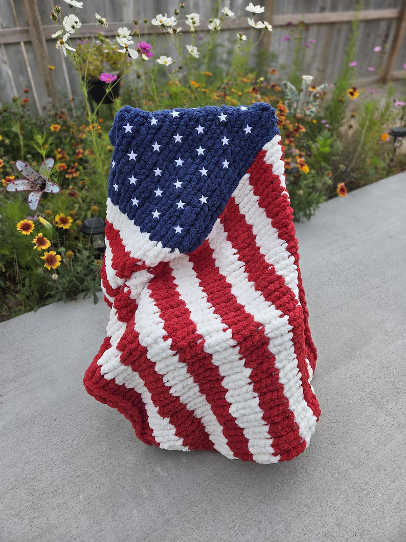 Patriotic Flag Blanket