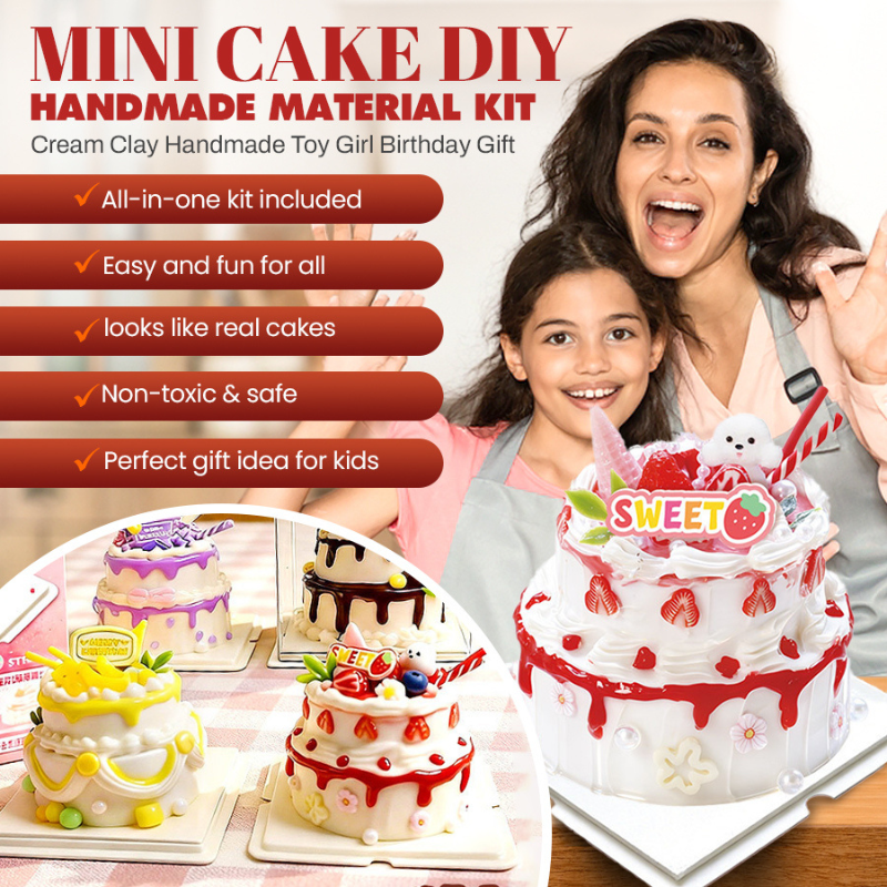 Mini Cake DIY Handmade Material Kit Cream Clay Handmade Toy Girl Birthday Gift
