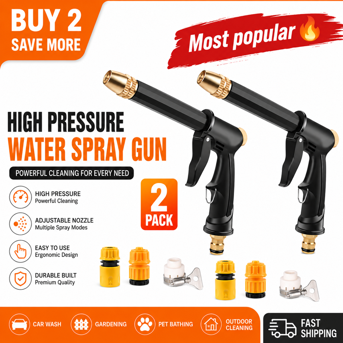 🔥Hot Sales 49% OFF💦Powerful High-Pressure Home Car Wash & Garden Sprayer