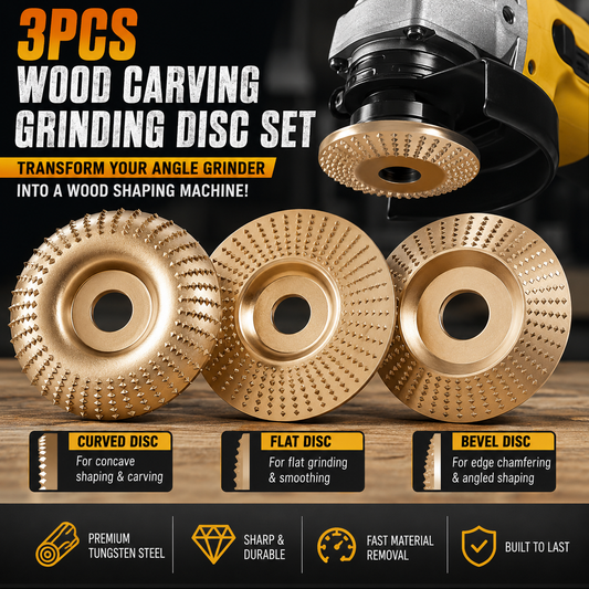 Heavy-Duty Wood Carving Disc Set (3PCS)