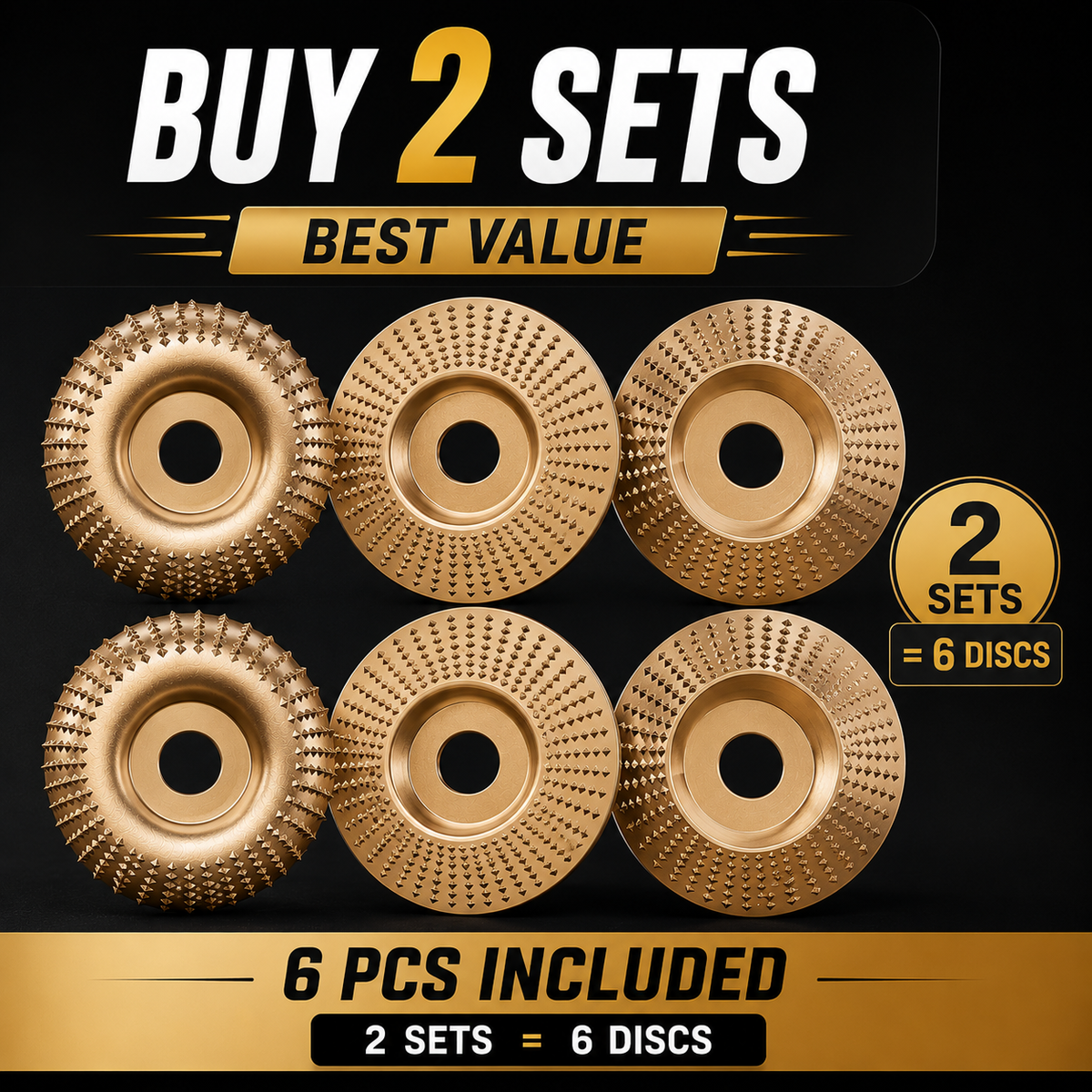 Heavy-Duty Wood Carving Disc Set (3PCS)