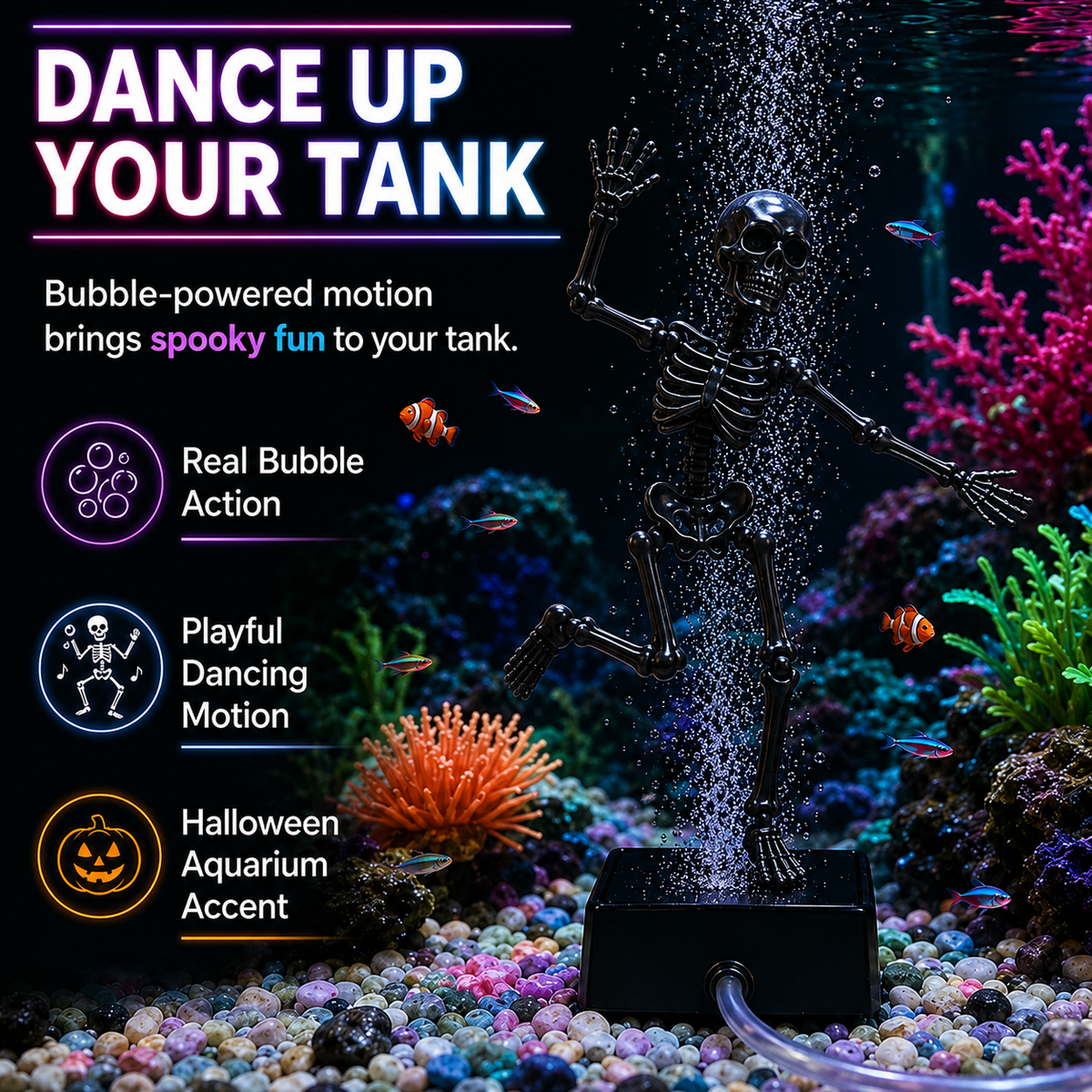 💀Dancing Skeleton Aquarium Bubbler