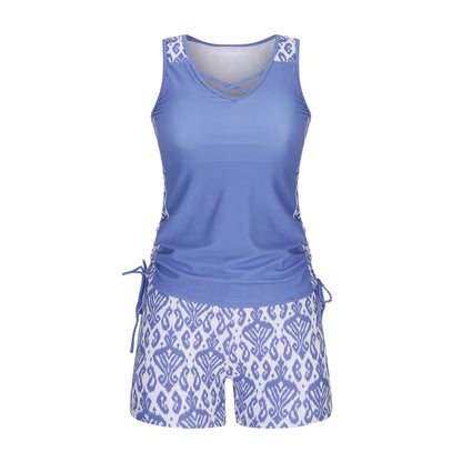 ⏰LAST DAY 60% OFF - Miraclesuit Women's Tummy Control Tankini Set with Built-In Bra – Flattering Boho Swimwear with Shorts🔥 Buy 2 Free Shipping