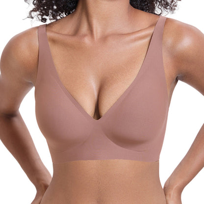 💕 Jelly Wireless Womens Comfortable Wireless Bras Push Up Bralettes Seamless Tshirts Bras Deep V Everyday Bras