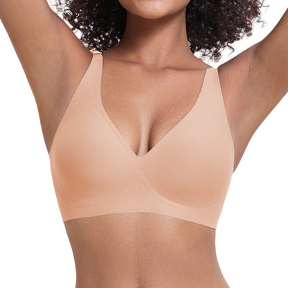 💕 Jelly Wireless Womens Comfortable Wireless Bras Push Up Bralettes Seamless Tshirts Bras Deep V Everyday Bras