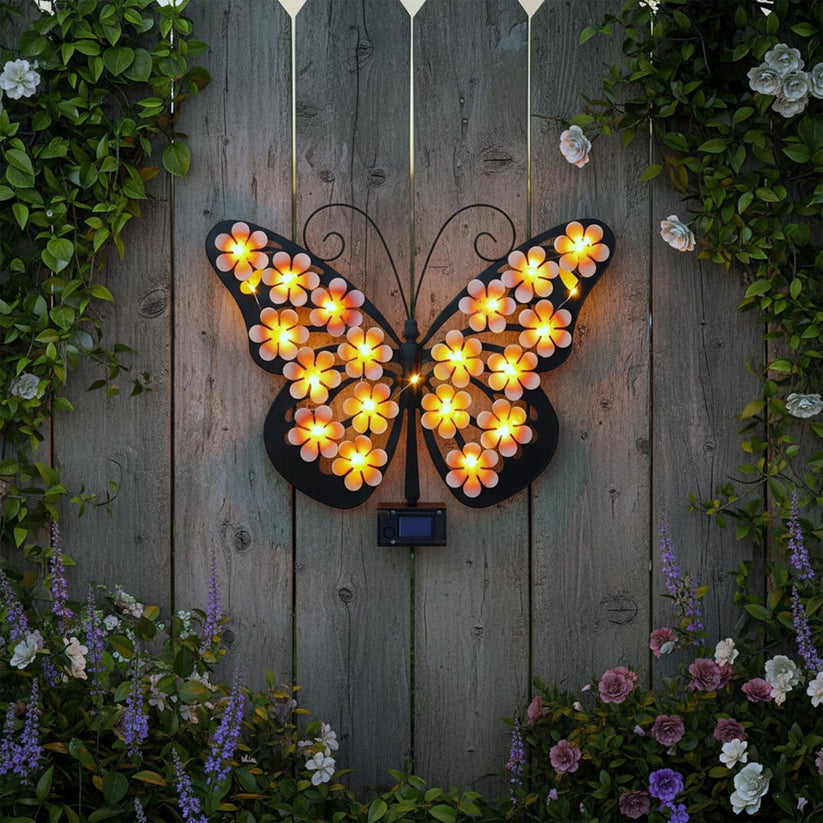 🔥2026 Hot Sales 50% OFF🔥Solar Lights Outdoor Metal Butterfly Wall Decor
