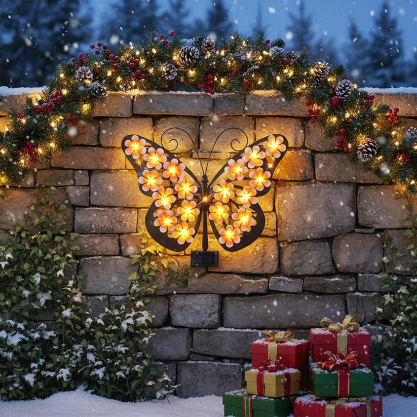 🔥2026 Hot Sales 50% OFF🔥Solar Lights Outdoor Metal Butterfly Wall Decor