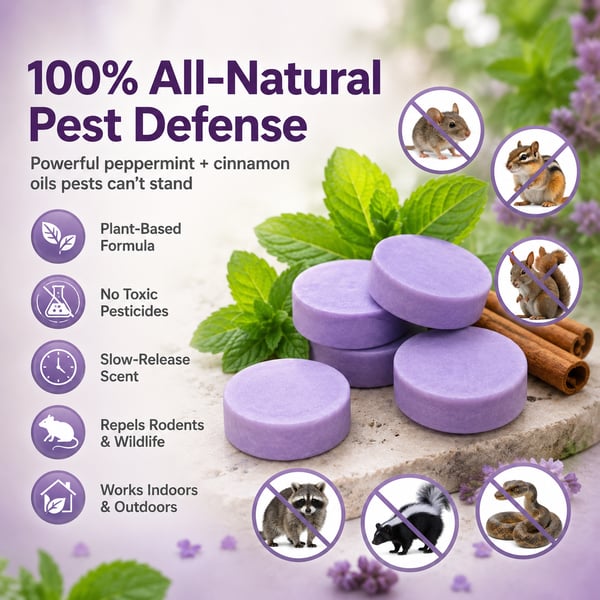 All-Natural Peppermint & Cinnamon Pest & Rodent Repellent Pucks