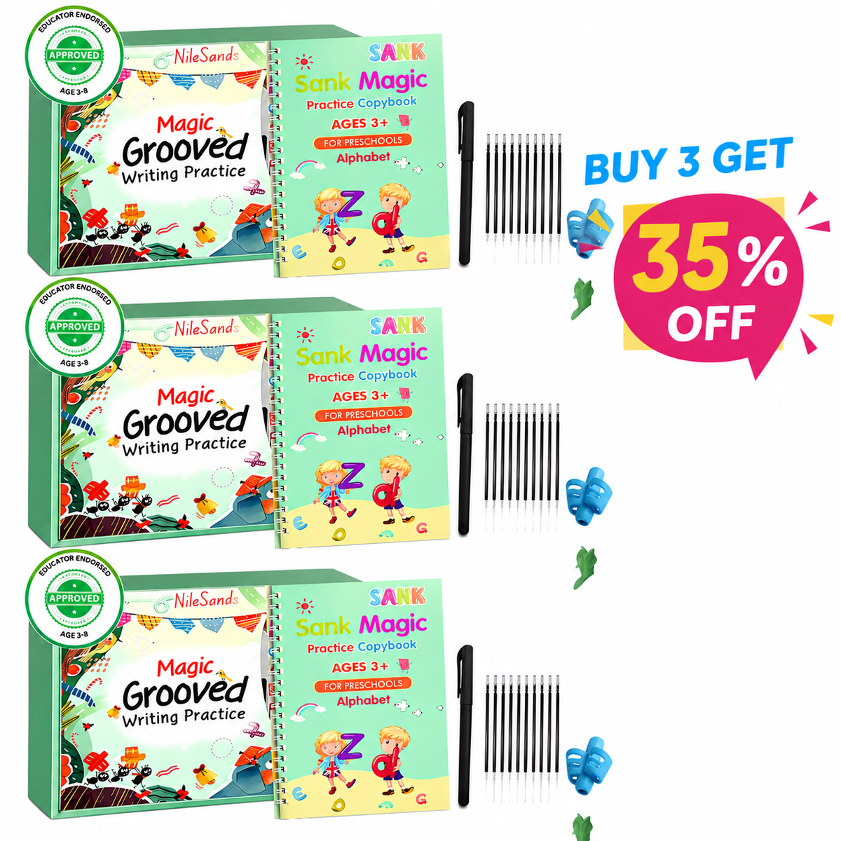 💥LAST DAY SALE 60%OFF💥📚MagicBook | Kids Practice Copybook Set (4Pcs/Set)