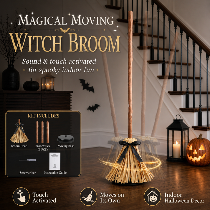 💥Halloween Sale 49% OFF🧙‍♀️🪄Floating Witch's Broom – Haunted Dancing Broom